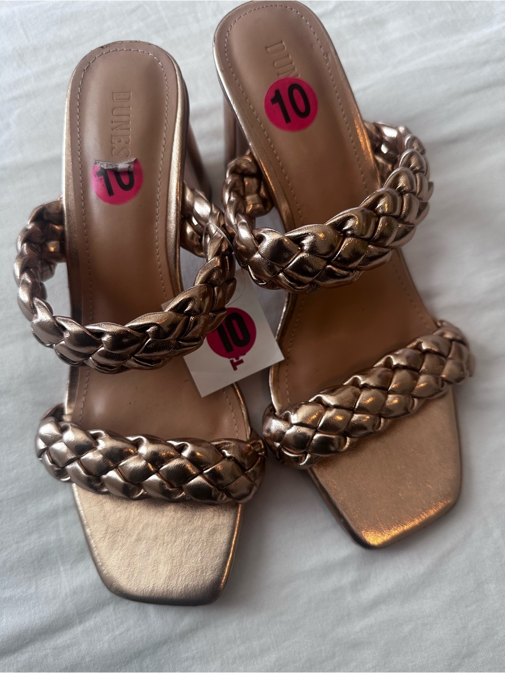 Dunes Braided Double-Strap Mules - Rose Gold